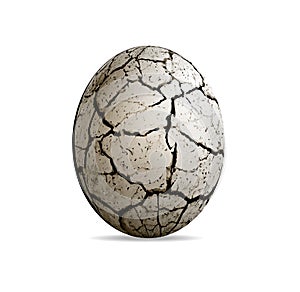 Egg of a dinosaur on a white background. Realistic vector