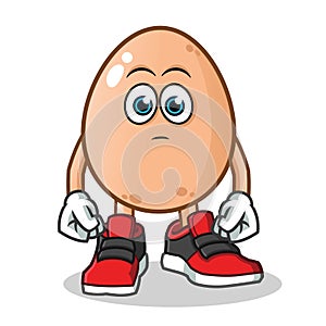 Egg do nothing mascot vector cartoon illustration