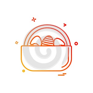 egg easter eggbasket icon vector design