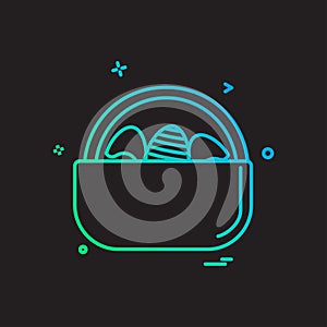 egg easter eggbasket icon vector design