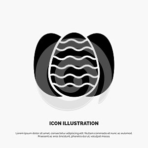 Egg, Easter, Rabbit, Nature solid Glyph Icon vector