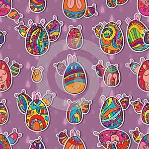 Egg Easter symmetry seamless pattern photo