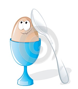 Egg in eggcup and spoon