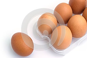 Egg and eggs in a package to isolate the background