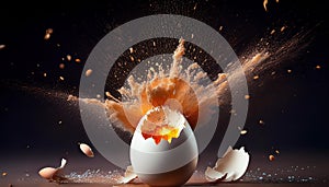Egg exploding.