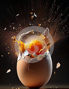 Egg exploding.