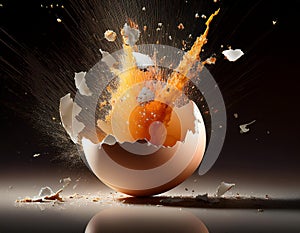 Egg exploding.