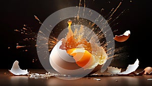 Egg exploding.