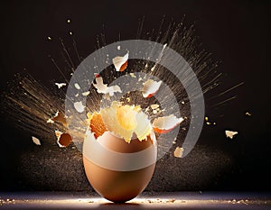 Egg exploding.
