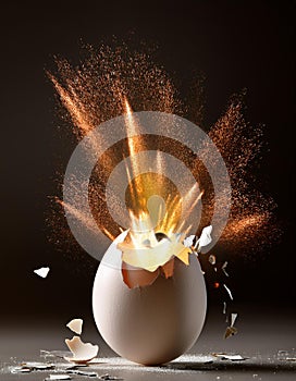 Egg exploding.