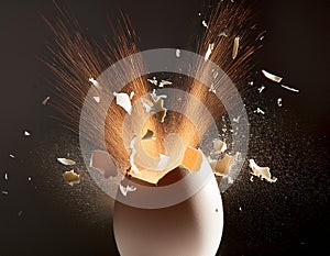 Egg exploding.