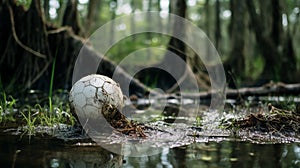 Egg Floating In Swamp Documentary Photography With Vancouver School Influence