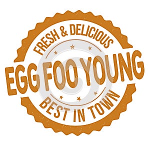 Egg foo young grunge rubber stamp