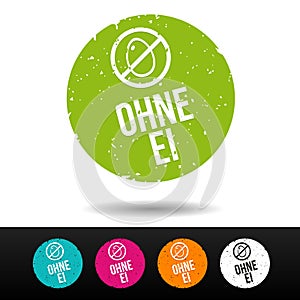 Egg free stamp Badge - Ohne Ei Stempel mit Icon.