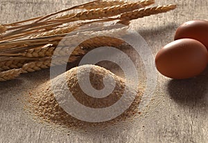 Egg and grated bread corn ingredients