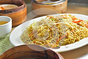 Egg ham Stir fried saute rice noodle