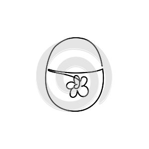 egg, hamper one line icon on white background