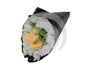 Egg hand roll-temaki egg photo