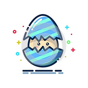 Egg Hatch Illustration with a Smile Expression