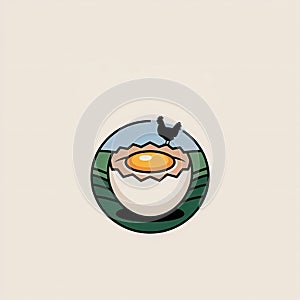 Egg Hatching Chick Flat Design