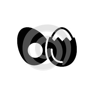 Black solid icon for Egg, half and cooked