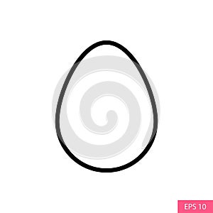 Egg icon in line style design for website design, app, UI, isolated on white background. Easter egg symbol. Editable stroke.