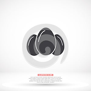 egg icon vector, solid illustration