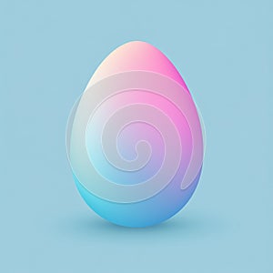 Modern Easter gradient egg illustration against pastel background