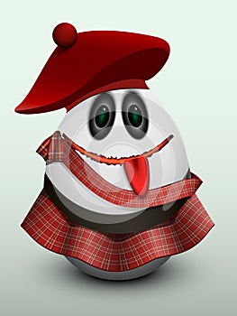 Egg in a kilt.