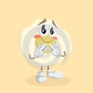 Egg mascot and background ashamed pose