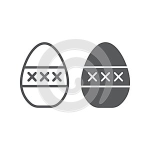 Egg masturbation line and glyph icon, sex toy and adult, masturbate sign, vector graphics, a linear pattern on a white