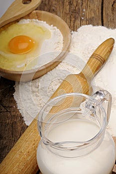 Egg milk and flour