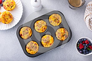 Egg muffins with bacon and cheddar, egg bites for breakfast