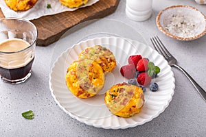 Egg muffins with bacon and cheddar, egg bites for breakfast