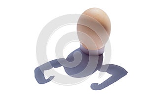 Egg with muscles, concept of egg protein, sports nutrition, diet