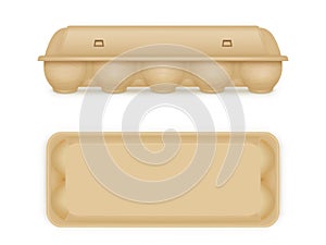 Egg package mock up, blank food tray box container