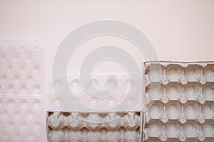 Egg packaging: recyclable and plastic. Waste sorting. Ecological problems