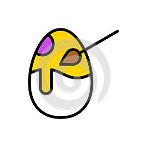 Egg painting vector, Easter filled icon editable stroke