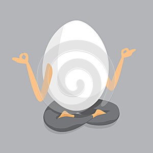 Egg practicing yoga or meditation