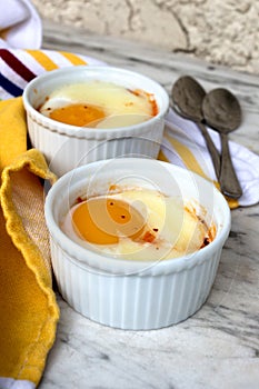 Egg in ramekin