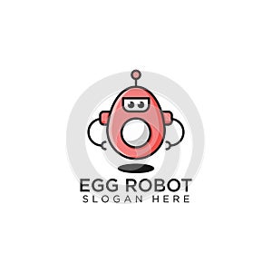 Egg robot logo design template