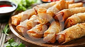 An egg roll that is crispy