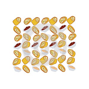 egg roll pattern free vector illustration