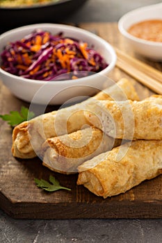 Egg rolls with cabbage and chicken