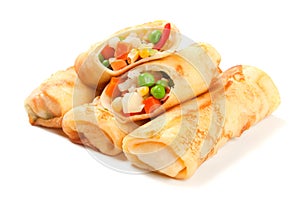 Egg rolls filled with vegetables