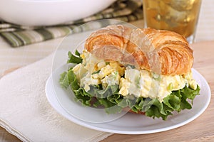 Egg Salad on Croissant Roll