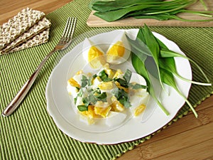 Egg salad with ramsons photo
