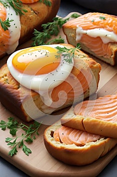 Egg salmon bread