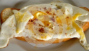 An egg sandwich with spices