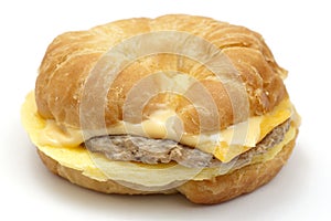 Egg,sausage, cheese croisant photo